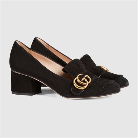 suede mid-heel pump gucci|Gucci Heels for Women .